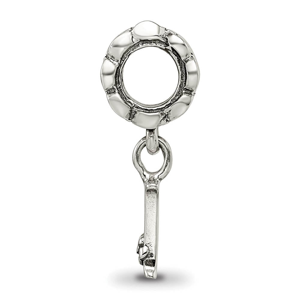 Alternate view of the Sterling Silver Letter I, Dangle Bead Charm by The Black Bow Jewelry Co.