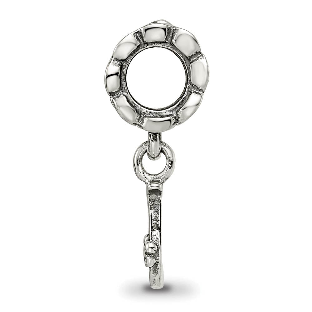 Alternate view of the Sterling Silver Letter J, Dangle Bead Charm by The Black Bow Jewelry Co.