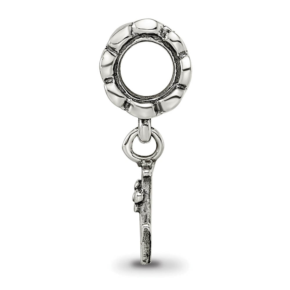 Alternate view of the Sterling Silver Letter L, Dangle Bead Charm by The Black Bow Jewelry Co.