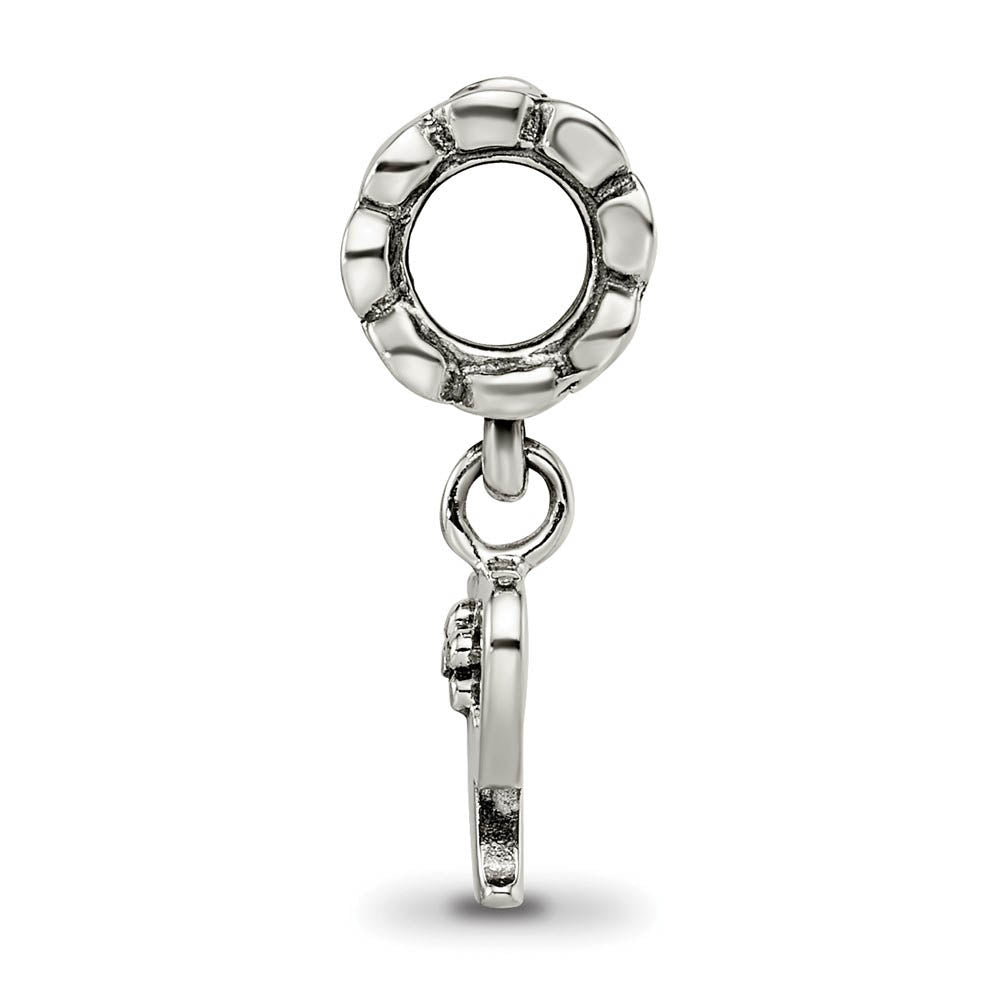 Alternate view of the Sterling Silver Letter P, Dangle Bead Charm by The Black Bow Jewelry Co.