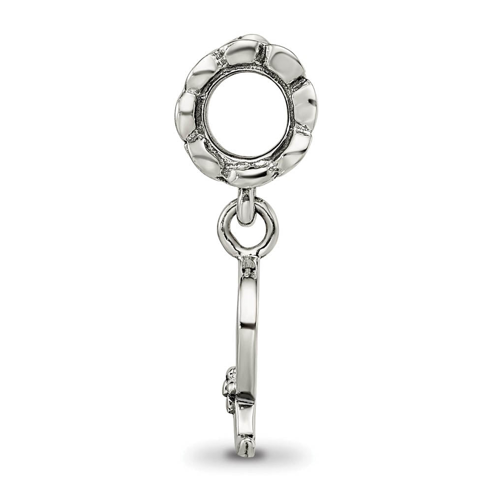 Alternate view of the Sterling Silver Letter Q, Dangle Bead Charm by The Black Bow Jewelry Co.