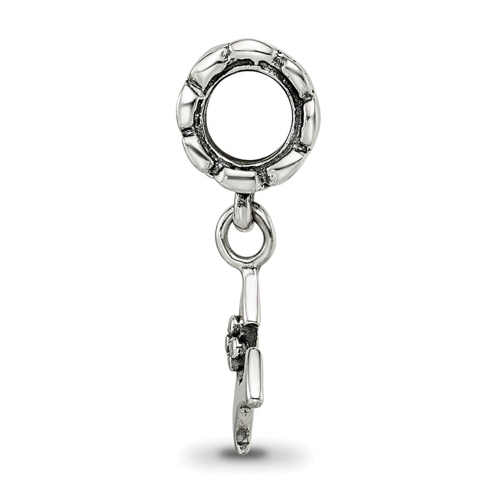 Alternate view of the Sterling Silver Letter Y, Dangle Bead Charm by The Black Bow Jewelry Co.