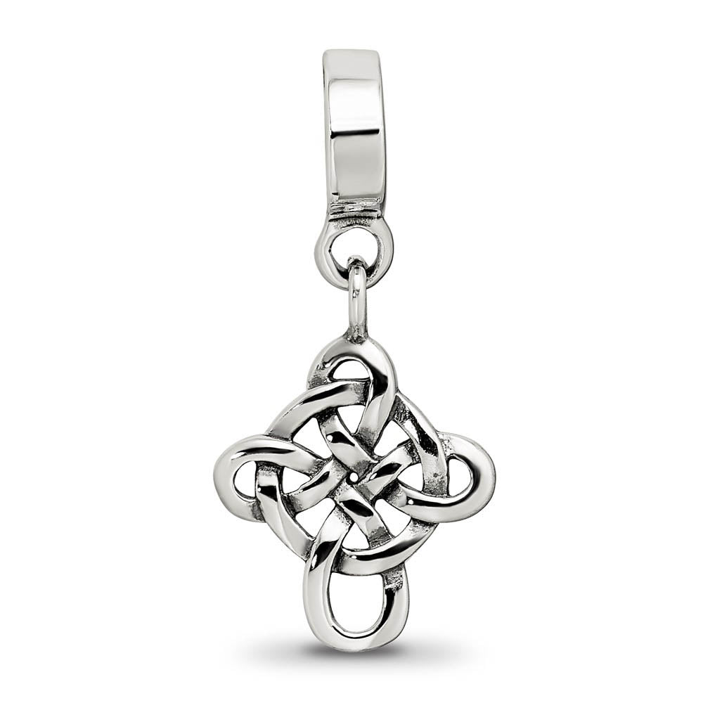 Alternate view of the Sterling Silver Celtic Cross Dangle Bead Charm by The Black Bow Jewelry Co.