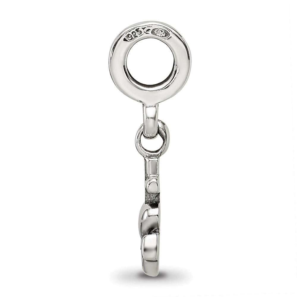 Alternate view of the Sterling Silver Faith, Hope and Charity Dangle Bead Charm by The Black Bow Jewelry Co.