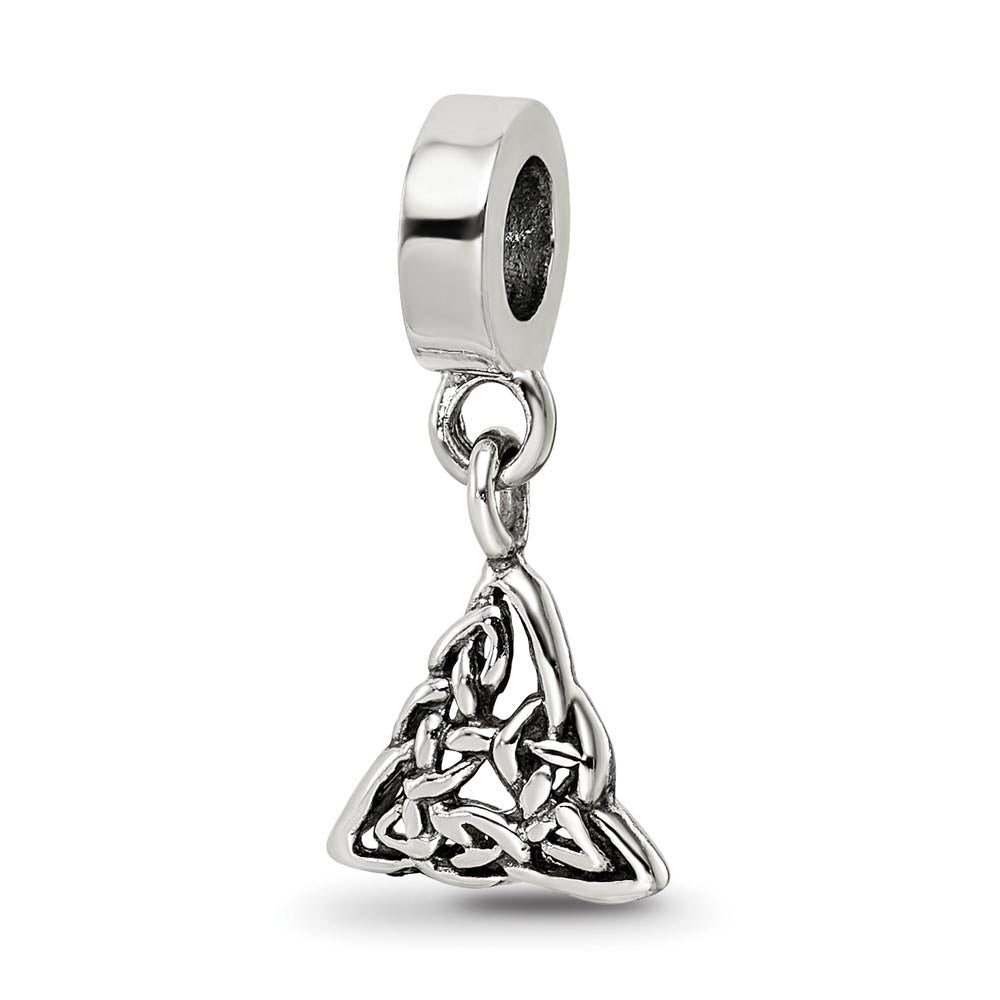 Sterling Silver Celtic Trinity Dangle Bead Charm, Item B9820 by The Black Bow Jewelry Co.