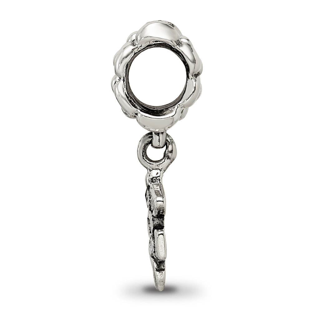 Alternate view of the Sterling Silver RN Medical Dangle Bead Charm by The Black Bow Jewelry Co.