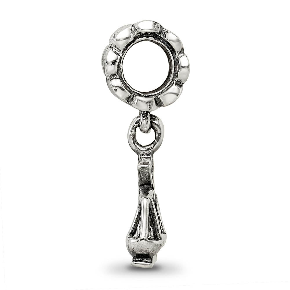 Alternate view of the Sterling Silver Scales of Justice Dangle Bead Charm by The Black Bow Jewelry Co.