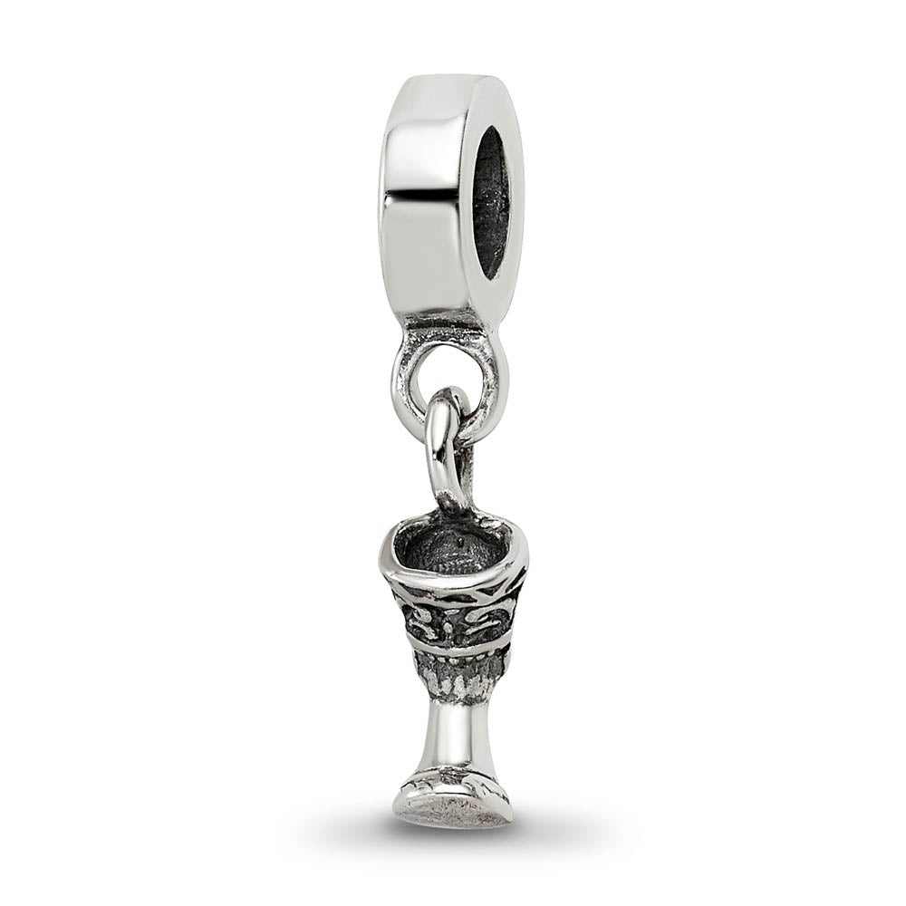 Alternate view of the Sterling Silver Nefertiti Dangle Bead Charm by The Black Bow Jewelry Co.