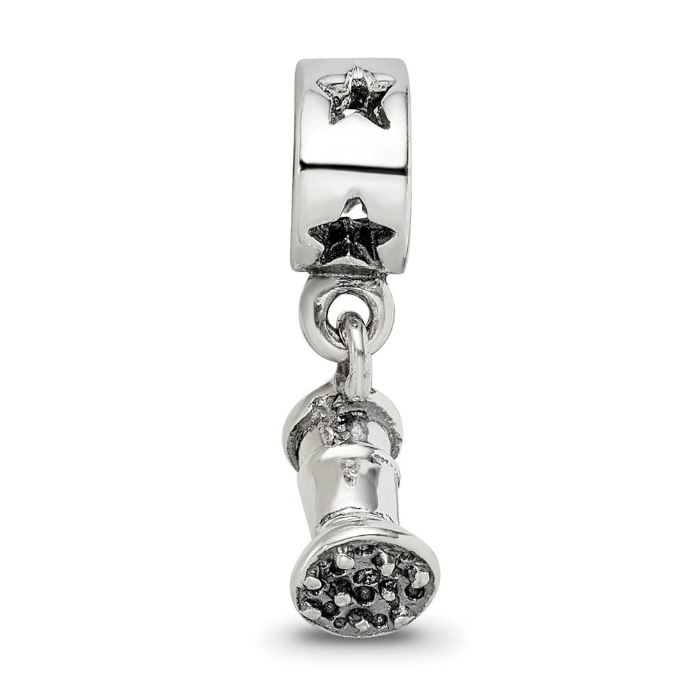 Alternate view of the Sterling Silver Hair Dryer Dangle Bead Charm by The Black Bow Jewelry Co.