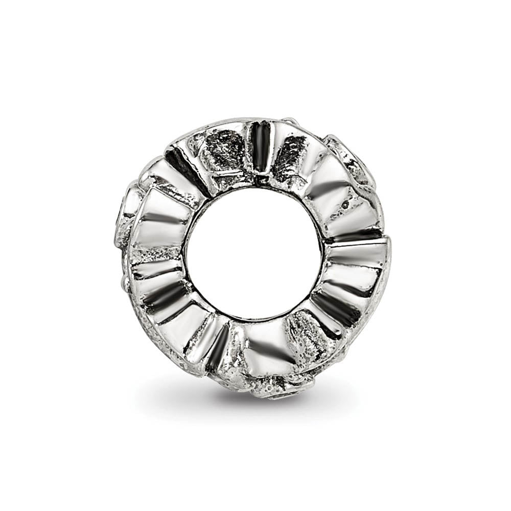 Alternate view of the Sterling Silver & CZ 3-Stone Butterfly Bead Charm by The Black Bow Jewelry Co.