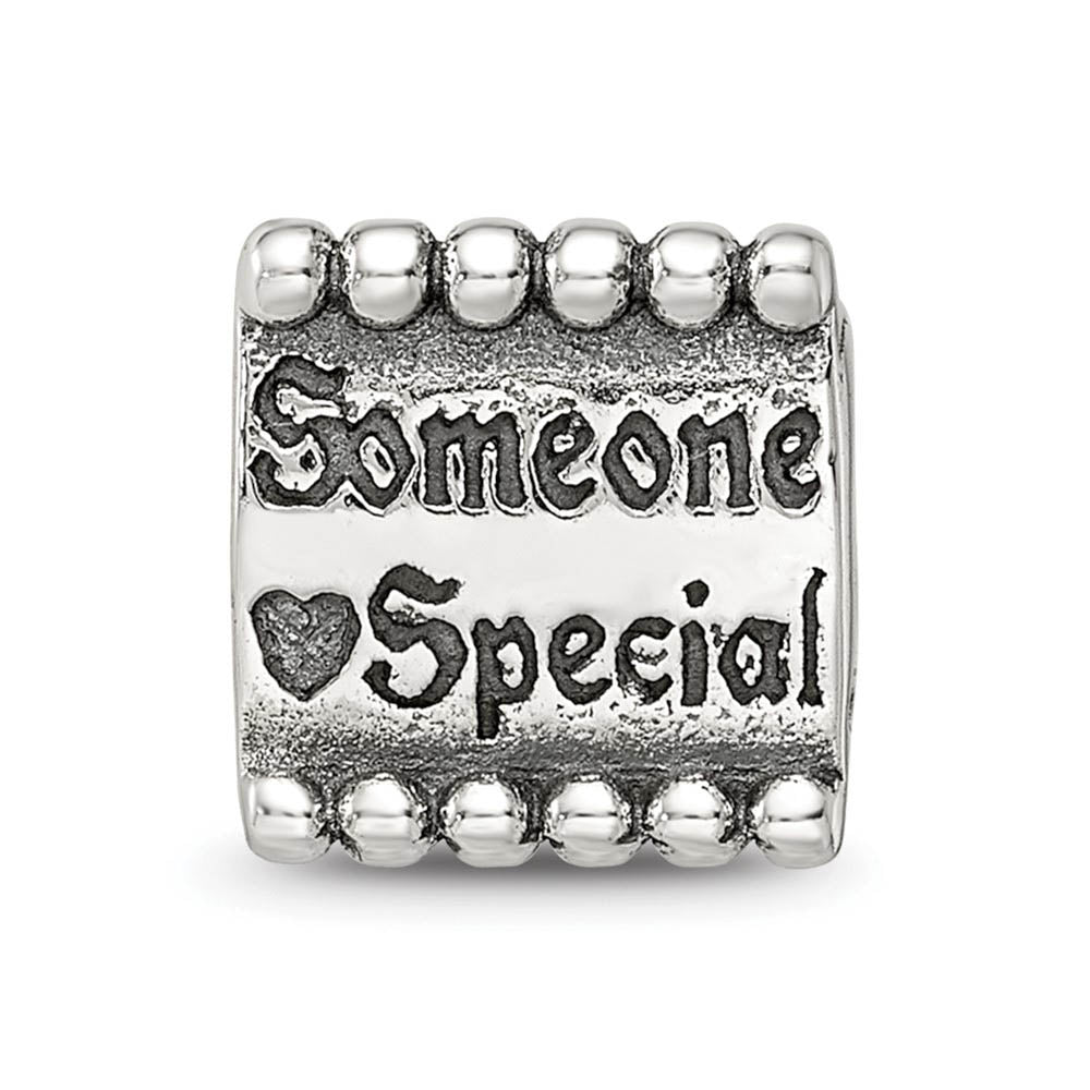 Alternate view of the Sterling Silver Someone Special, Triangle Bead Charm by The Black Bow Jewelry Co.