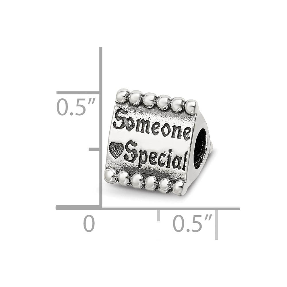 Alternate view of the Sterling Silver Someone Special, Triangle Bead Charm by The Black Bow Jewelry Co.