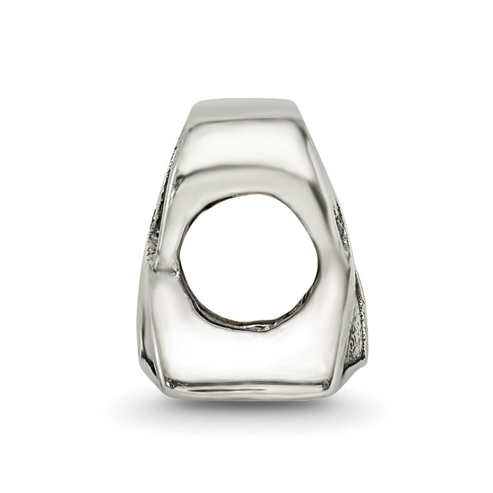 Alternate view of the Sterling Silver Awareness Ribbon Bead Charm by The Black Bow Jewelry Co.