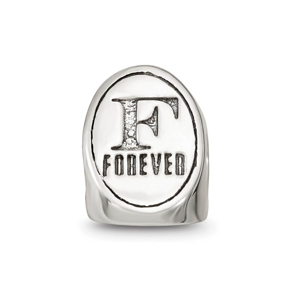 Alternate view of the Sterling Silver Best Friends Forever, 3-Sided Bead Charm by The Black Bow Jewelry Co.
