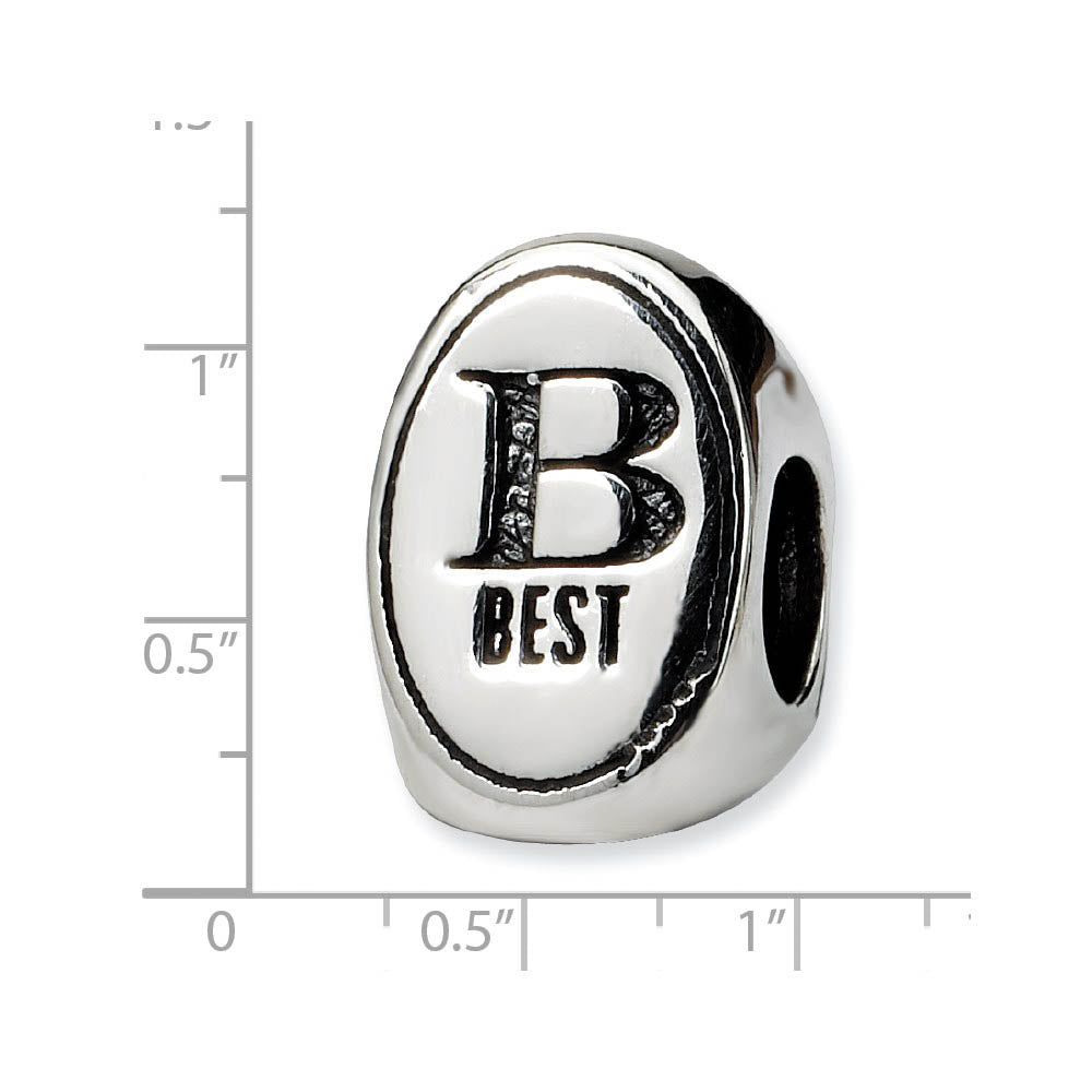 Alternate view of the Sterling Silver Best Friends Forever, 3-Sided Bead Charm by The Black Bow Jewelry Co.