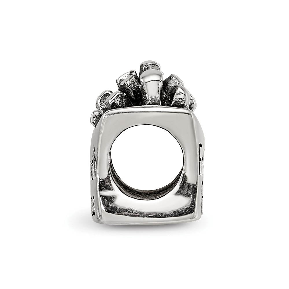 Alternate view of the Sterling Silver French Fries Bead Charm by The Black Bow Jewelry Co.