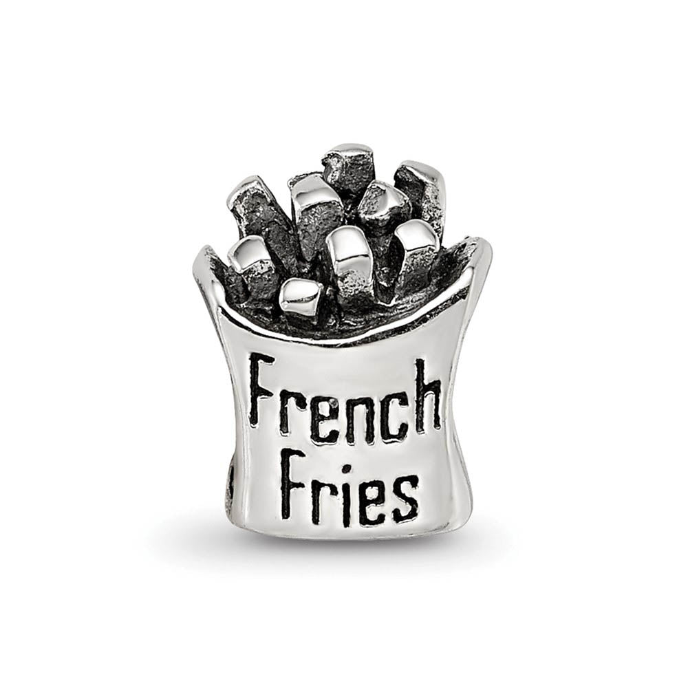 Alternate view of the Sterling Silver French Fries Bead Charm by The Black Bow Jewelry Co.