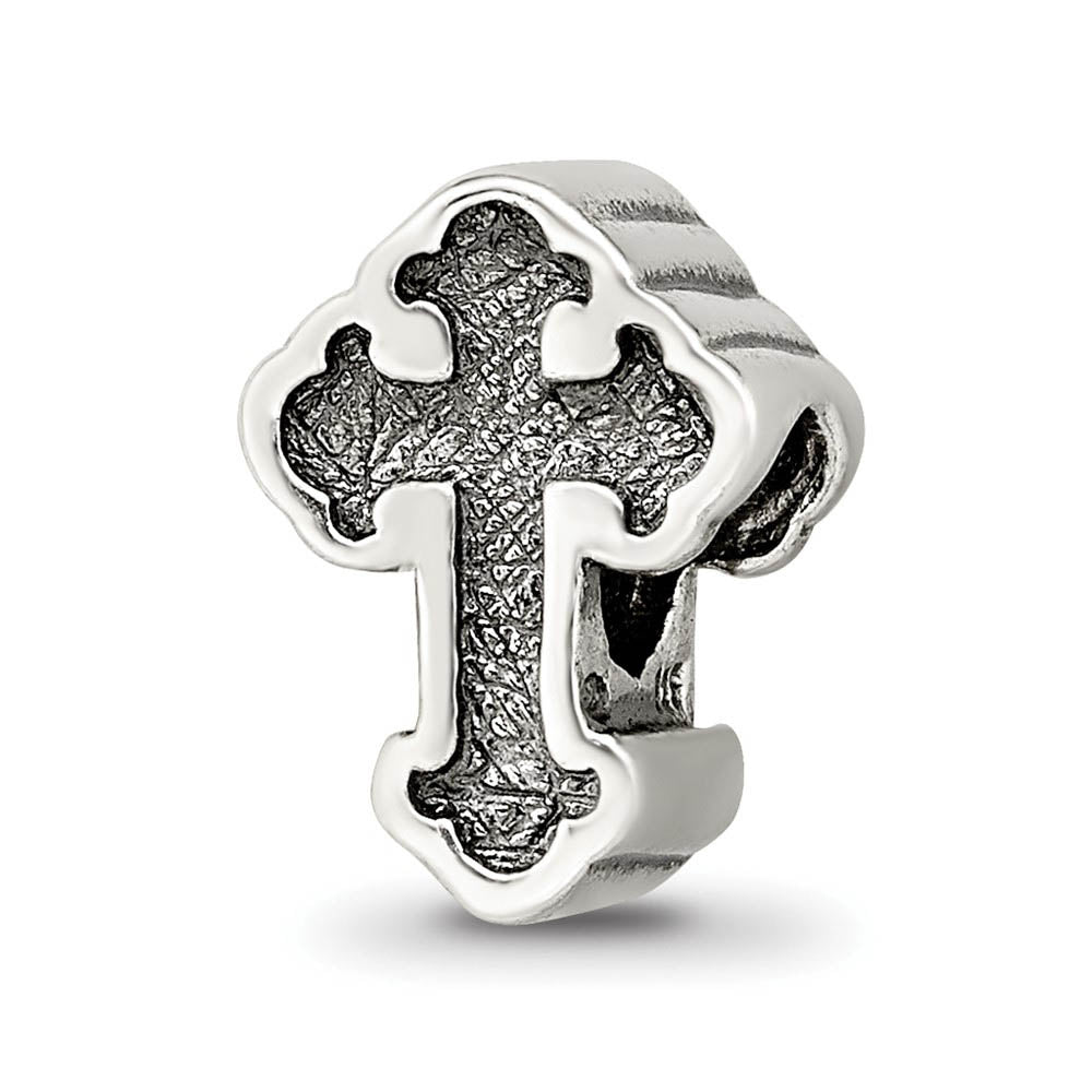 Sterling Silver Budded Cross Bead Charm, Item B9852 by The Black Bow Jewelry Co.