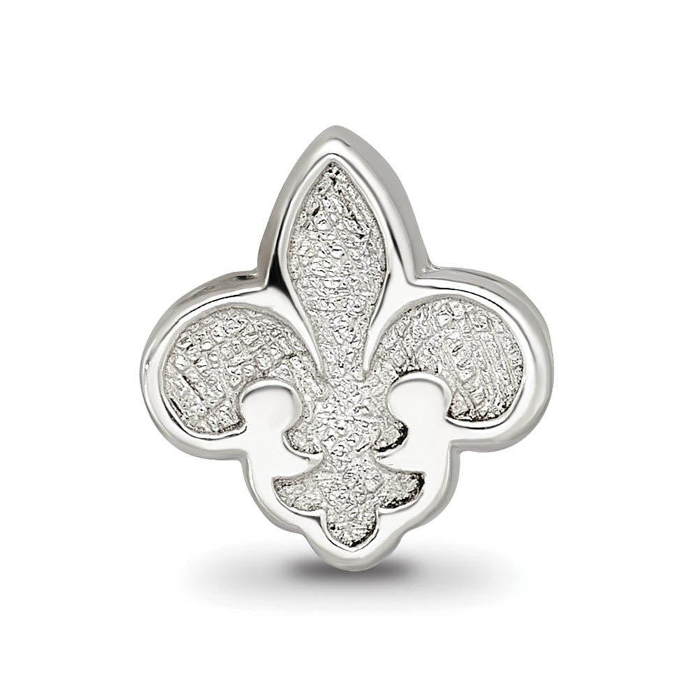 Alternate view of the Sterling Silver Fleur de lis Bead Charm by The Black Bow Jewelry Co.