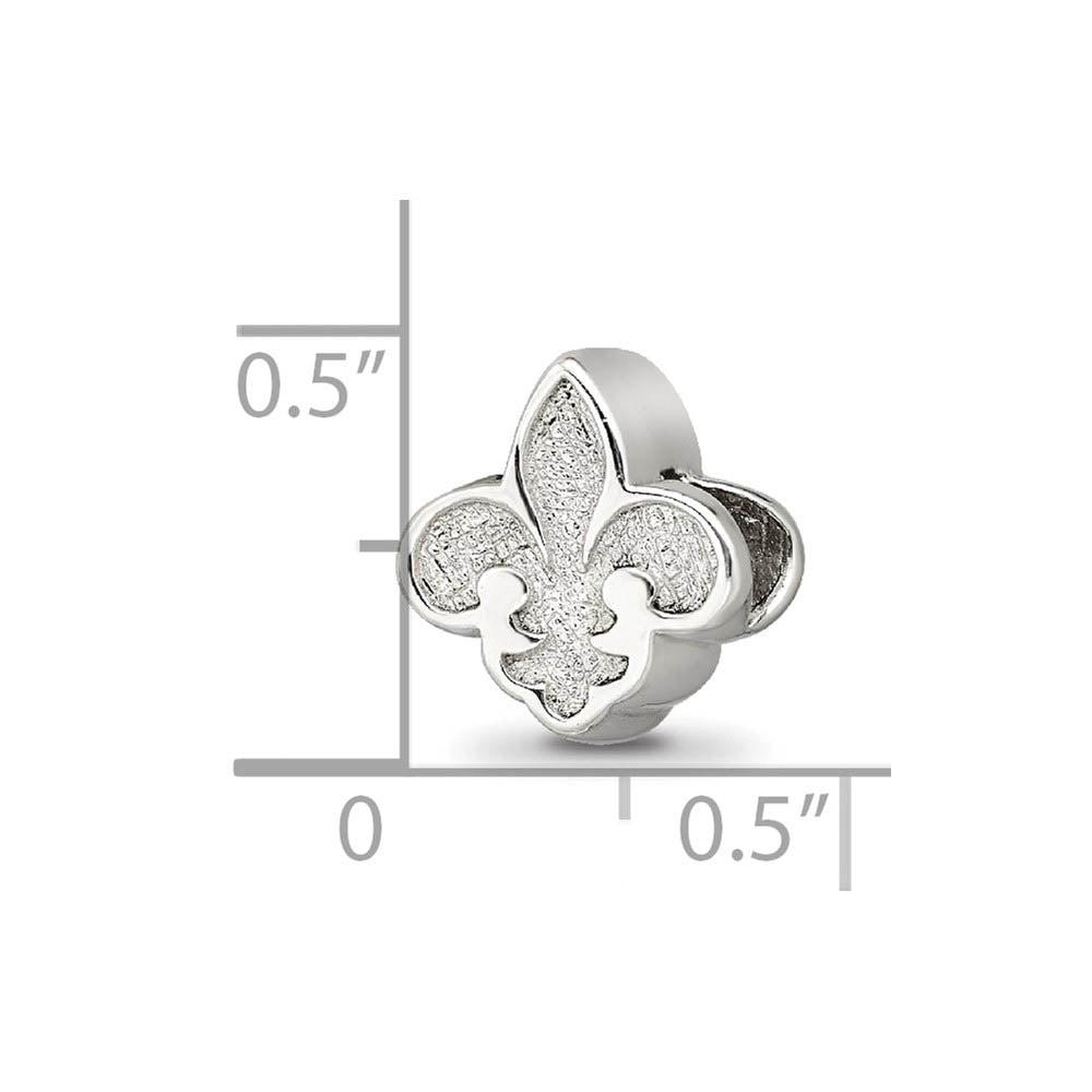 Alternate view of the Sterling Silver Fleur de lis Bead Charm by The Black Bow Jewelry Co.