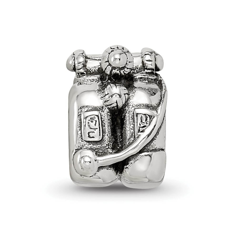 Alternate view of the Sterling Silver Scuba Tanks Bead Charm by The Black Bow Jewelry Co.