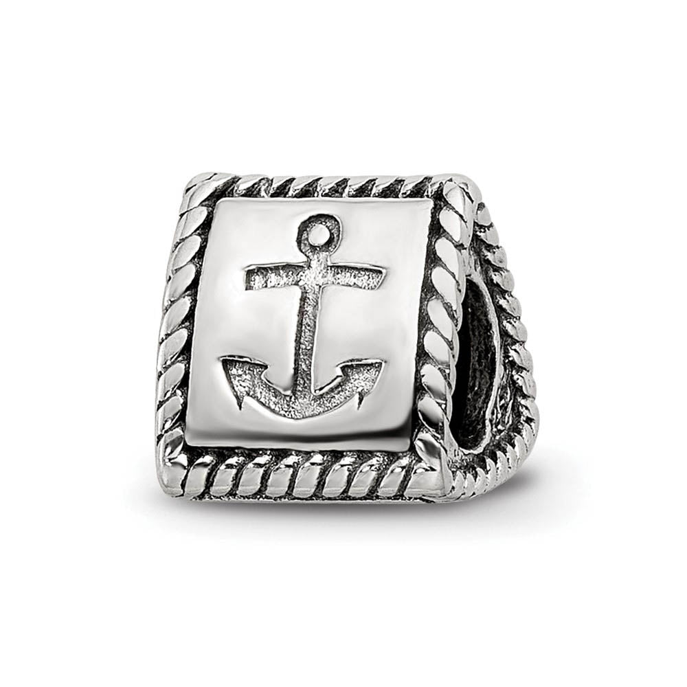 Sterling Silver Faith, Hope and Charity, 3-Sided Bead Charm, Item B9859 by The Black Bow Jewelry Co.