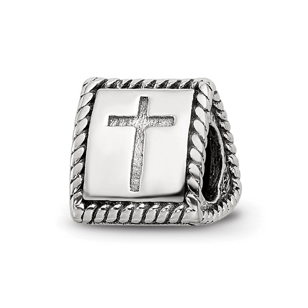 Alternate view of the Sterling Silver Faith, Hope and Charity, 3-Sided Bead Charm by The Black Bow Jewelry Co.