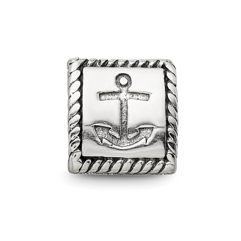 Alternate view of the Sterling Silver Faith, Hope and Charity, 3-Sided Bead Charm by The Black Bow Jewelry Co.
