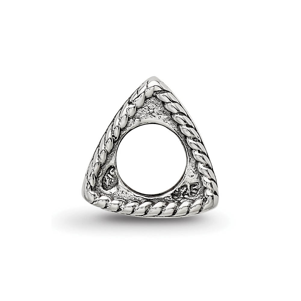 Alternate view of the Sterling Silver Faith, Hope and Charity, 3-Sided Bead Charm by The Black Bow Jewelry Co.