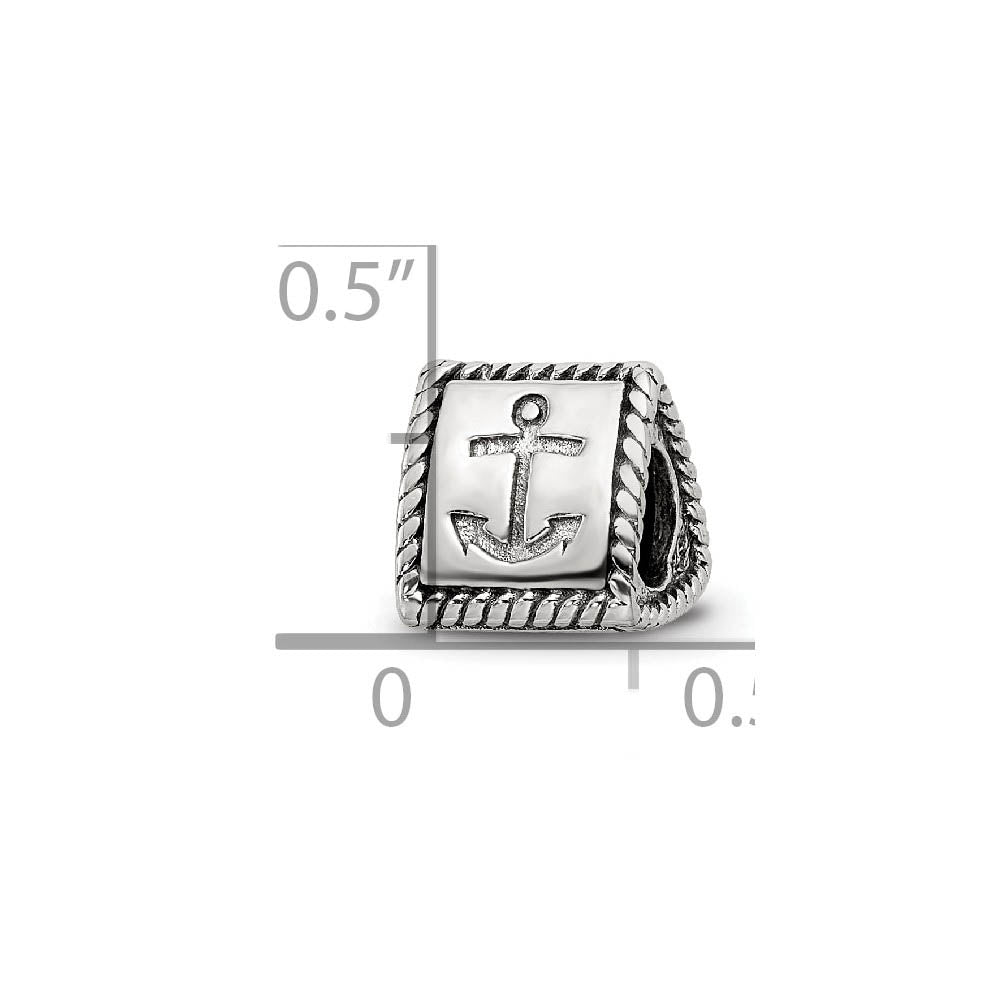 Alternate view of the Sterling Silver Faith, Hope and Charity, 3-Sided Bead Charm by The Black Bow Jewelry Co.