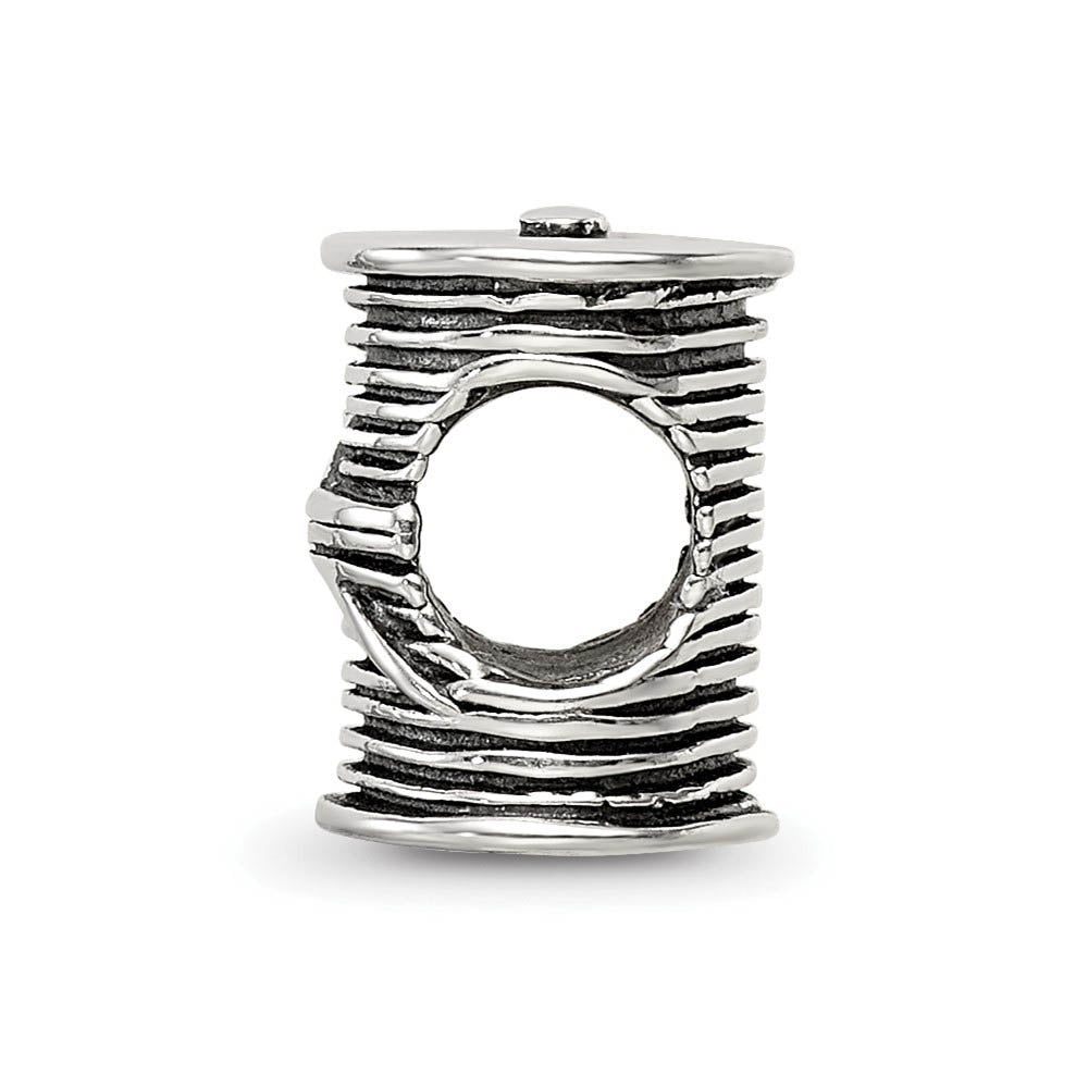 Alternate view of the Sterling Silver Thread and Needle Bead Charm by The Black Bow Jewelry Co.