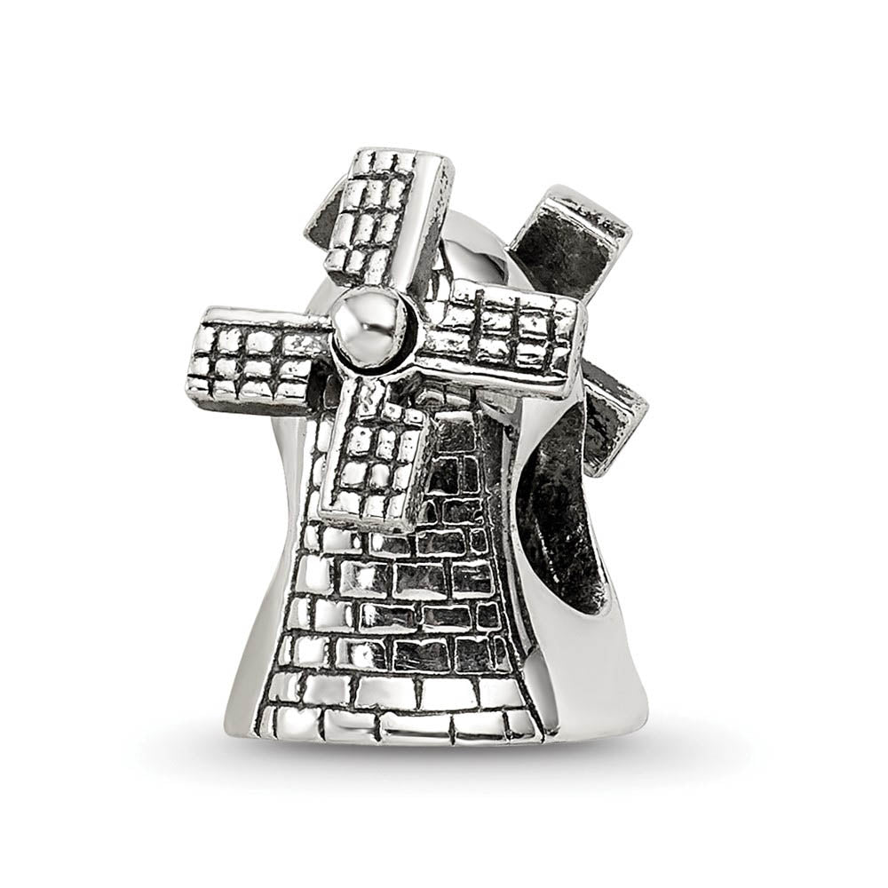 Sterling Silver Windmill Bead Charm, Item B9862 by The Black Bow Jewelry Co.