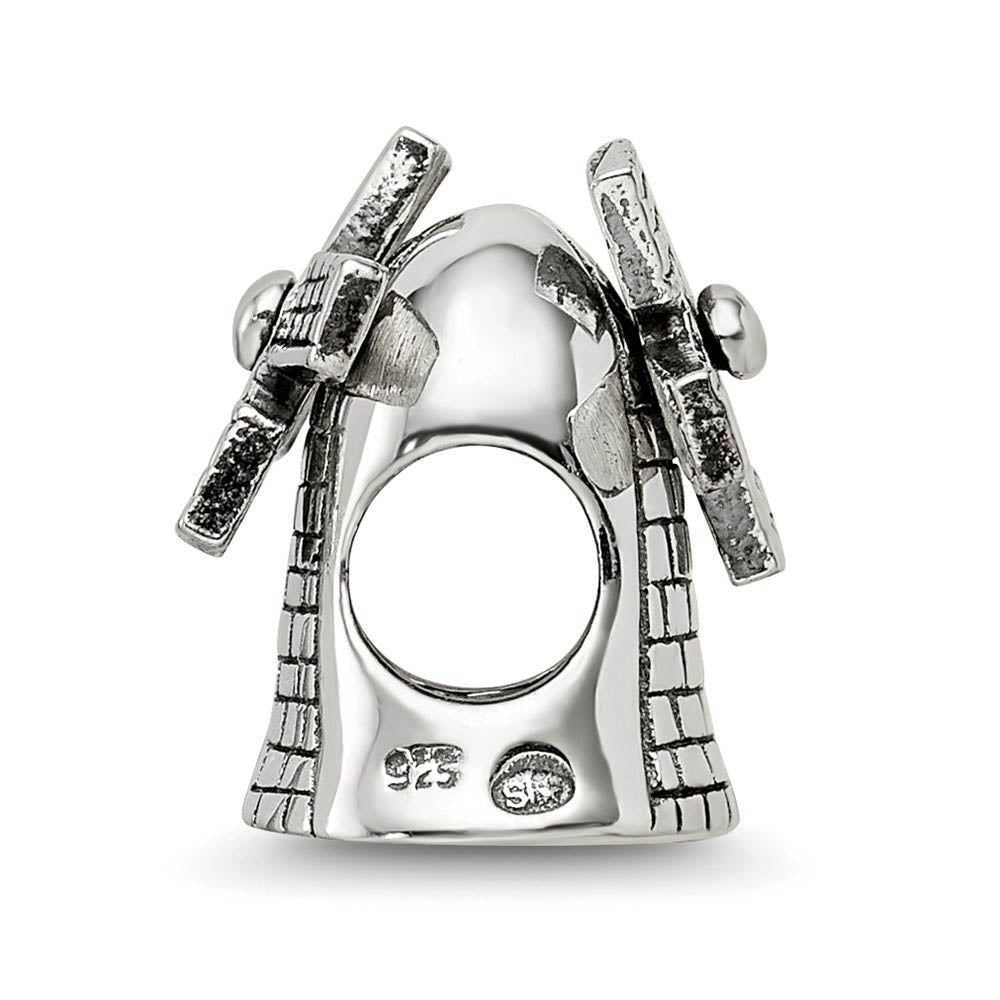 Alternate view of the Sterling Silver Windmill Bead Charm by The Black Bow Jewelry Co.
