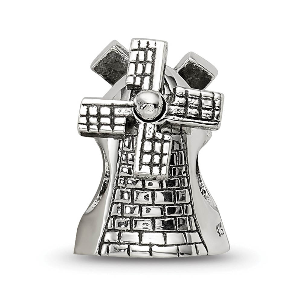 Alternate view of the Sterling Silver Windmill Bead Charm by The Black Bow Jewelry Co.