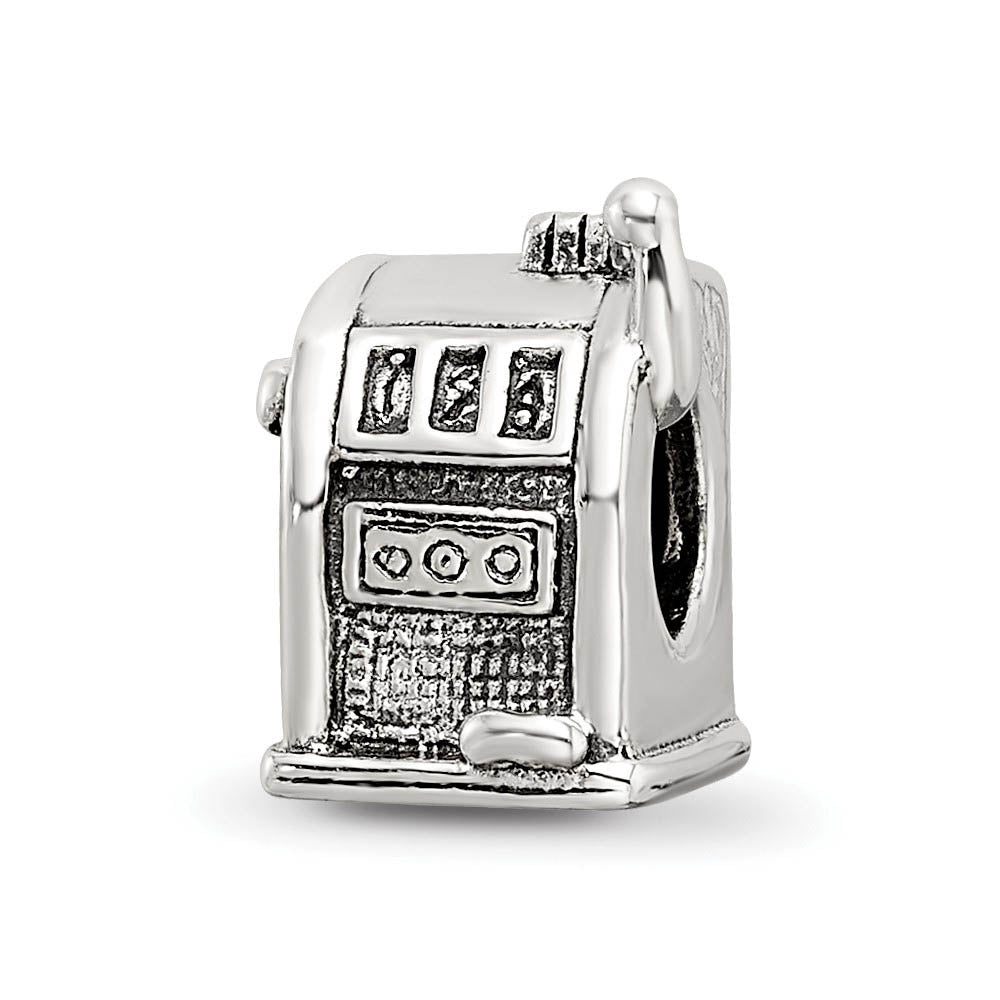 Sterling Silver Slot Machine Bead Charm, Item B9865 by The Black Bow Jewelry Co.