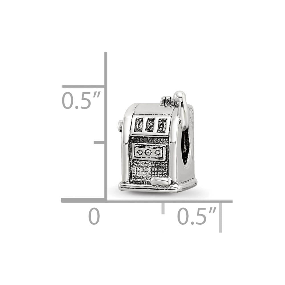 Alternate view of the Sterling Silver Slot Machine Bead Charm by The Black Bow Jewelry Co.