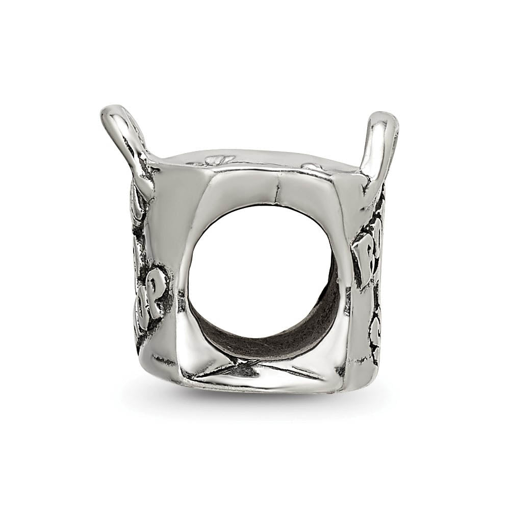 Alternate view of the Sterling Silver, Born to Shop, Shopping Bag Bead Charm by The Black Bow Jewelry Co.