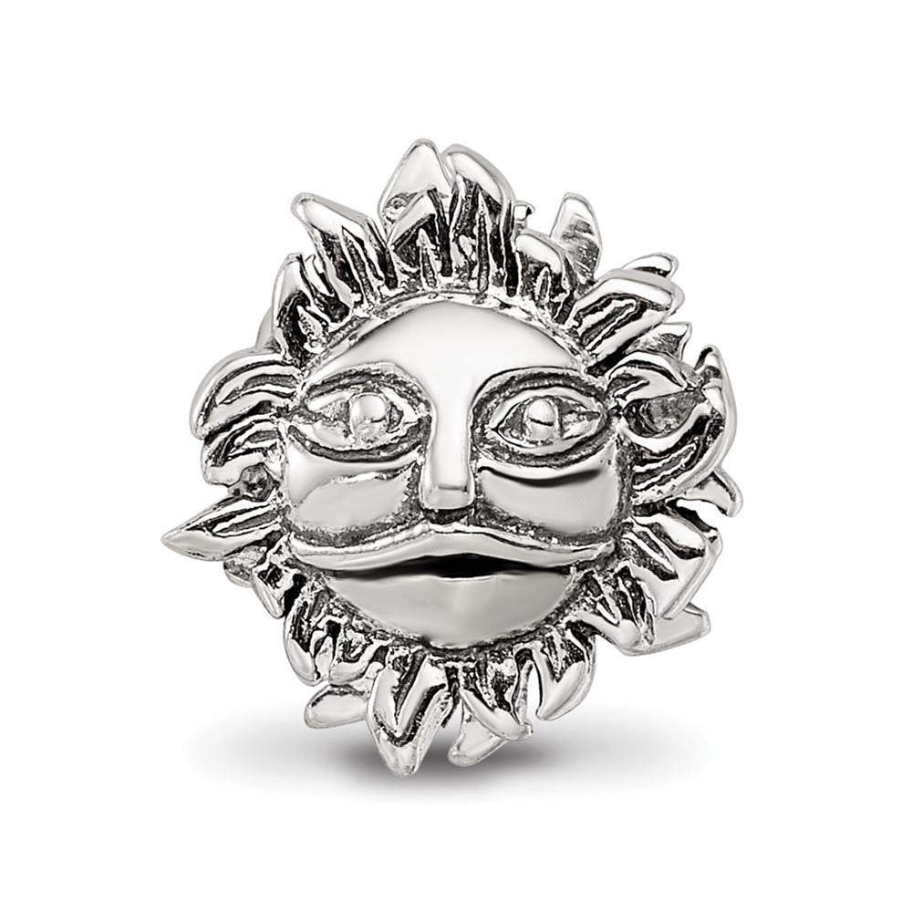 Alternate view of the Sterling Silver Celestial Sun Bead Charm by The Black Bow Jewelry Co.