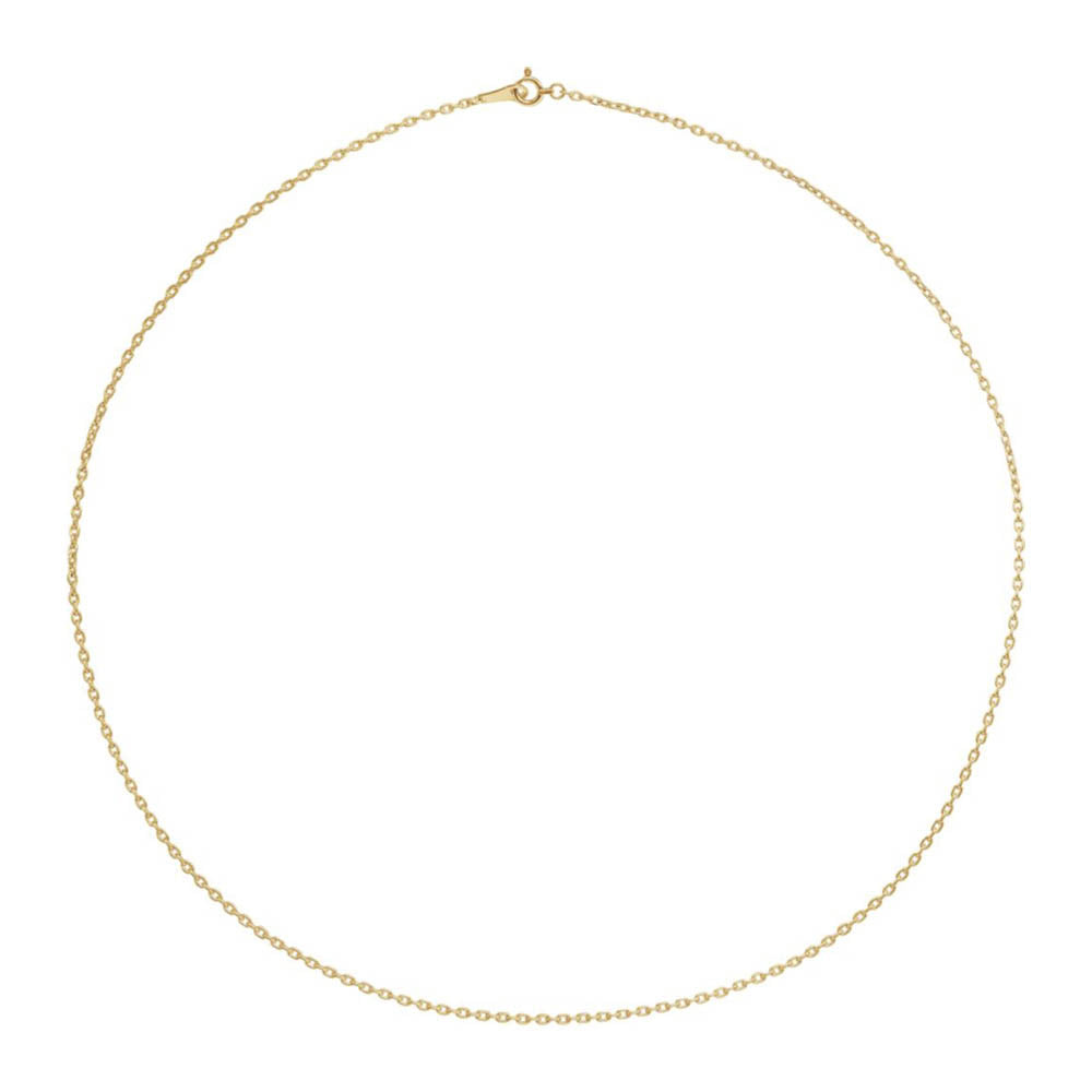 Alternate view of the 18k Yellow Gold 1.7mm Solid Cable Chain Necklace by The Black Bow Jewelry Co.