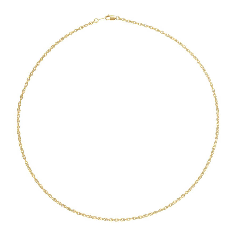 Alternate view of the 18k Yellow Gold 2mm Solid Loose Rope Chain Necklace by The Black Bow Jewelry Co.