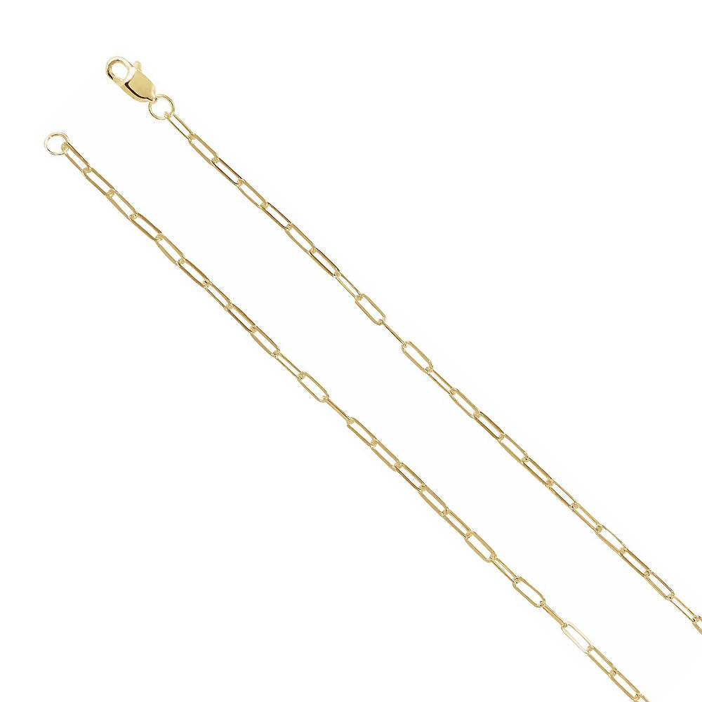 14k Yellow Gold 2mm Elongated Flat Cable Chain Necklace, Item C10014 by The Black Bow Jewelry Co.