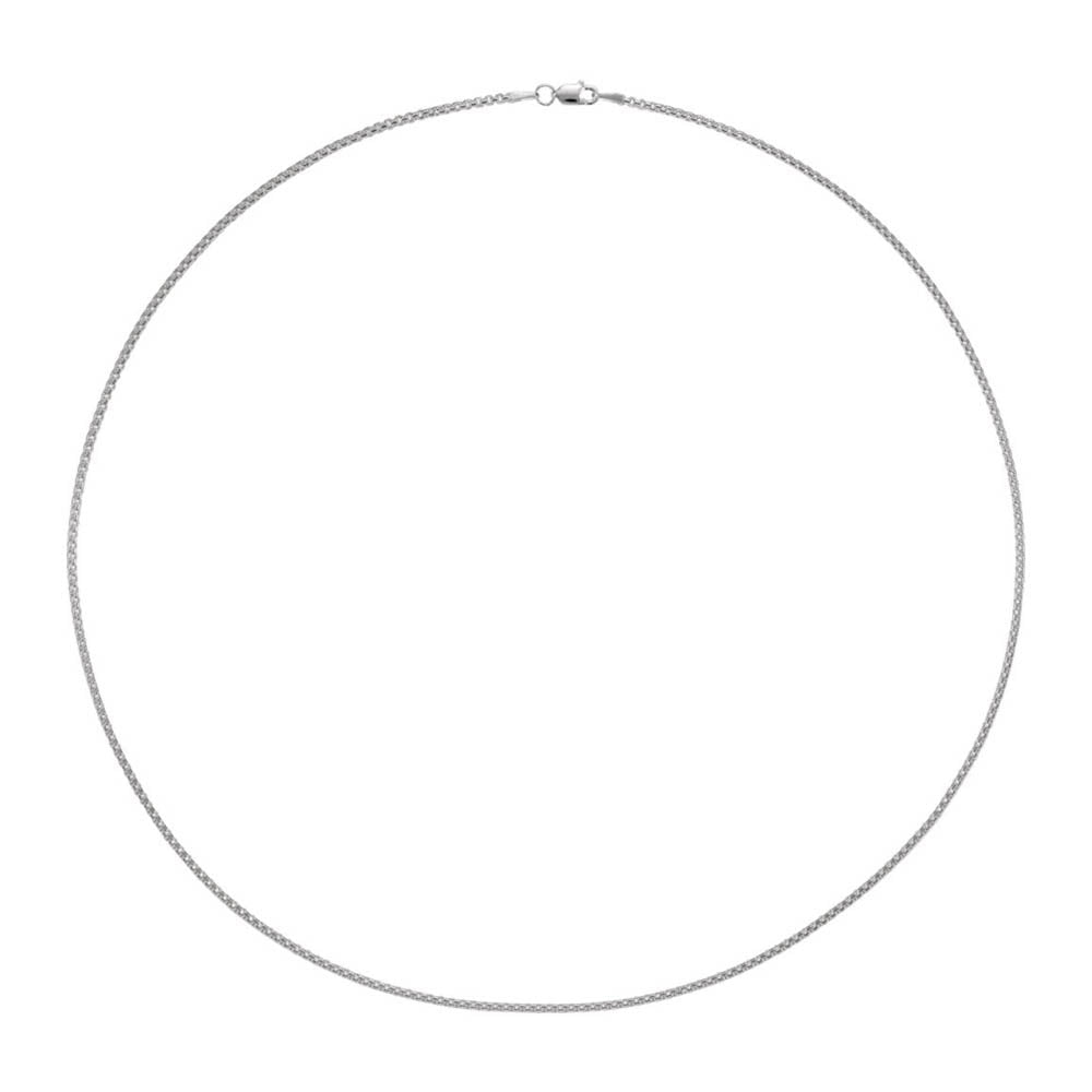 Alternate view of the Sterling Silver 1.8mm Round Solid Box Chain Necklace by The Black Bow Jewelry Co.