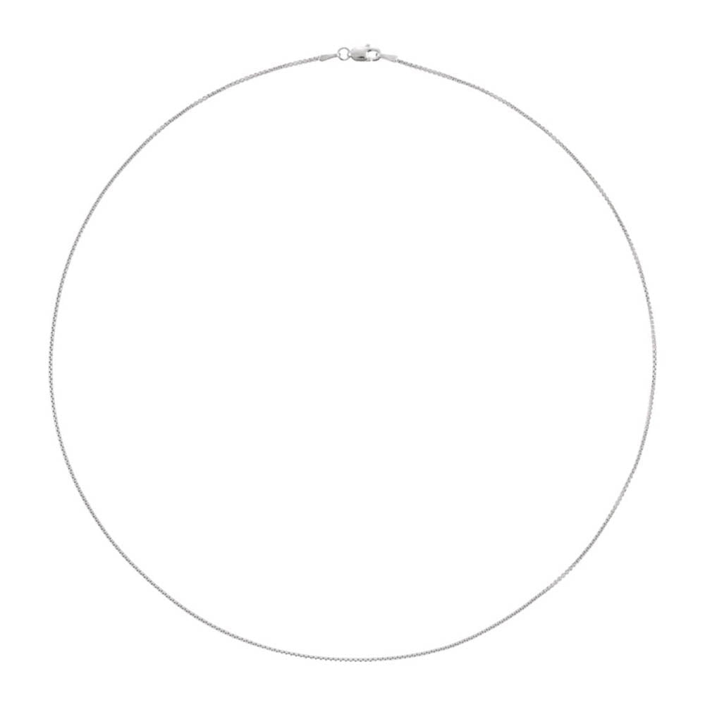 Alternate view of the Sterling Silver 1mm Round Solid Box Chain Necklace by The Black Bow Jewelry Co.