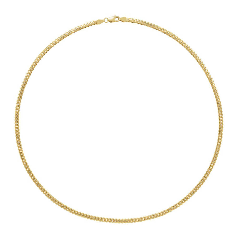 Alternate view of the 14k Yellow Gold 3.25mm Solid Miami Cuban (Curb) Chain Necklace by The Black Bow Jewelry Co.