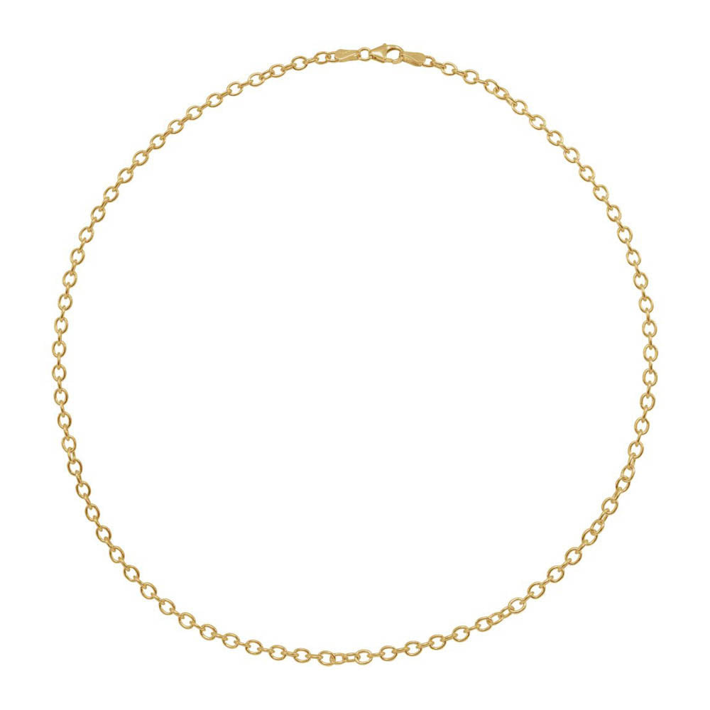Alternate view of the 14k Yellow Gold 3.25mm Solid Oval Cable Chain Necklace by The Black Bow Jewelry Co.