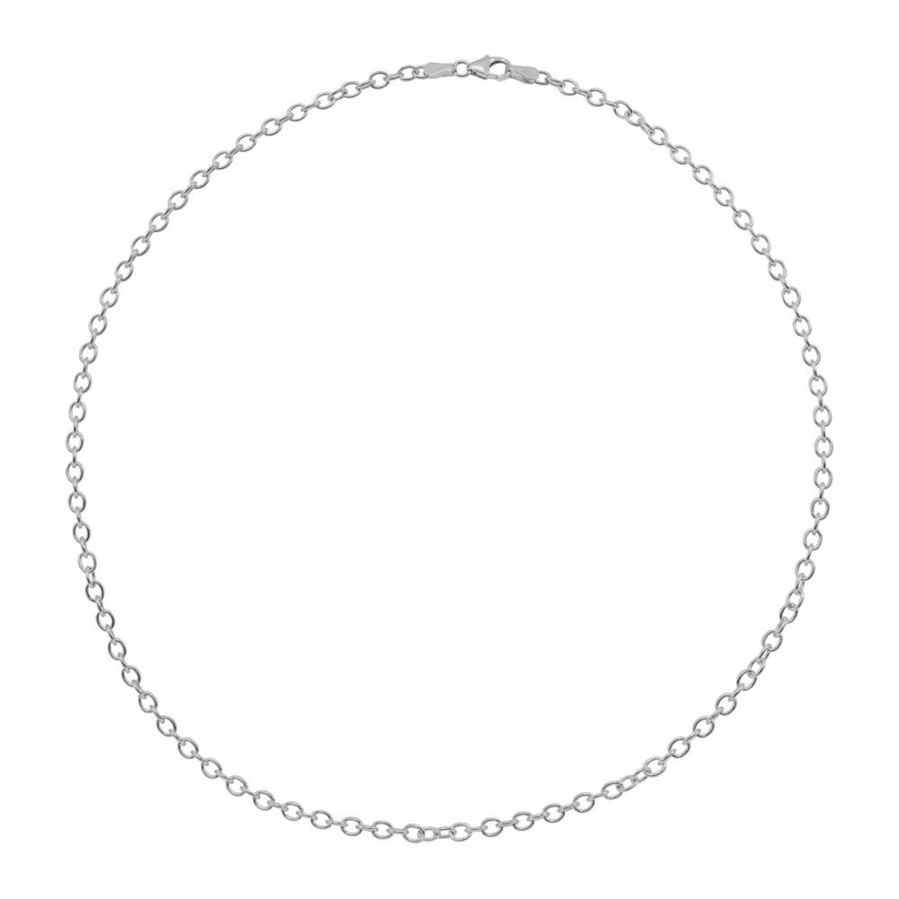 Alternate view of the 14k White Gold 3.25mm Solid Oval Cable Chain Necklace by The Black Bow Jewelry Co.