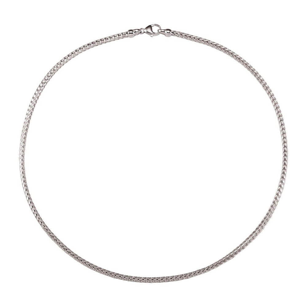 Alternate view of the Sterling Silver 2.75mm Solid Foxtail Chain Necklace by The Black Bow Jewelry Co.