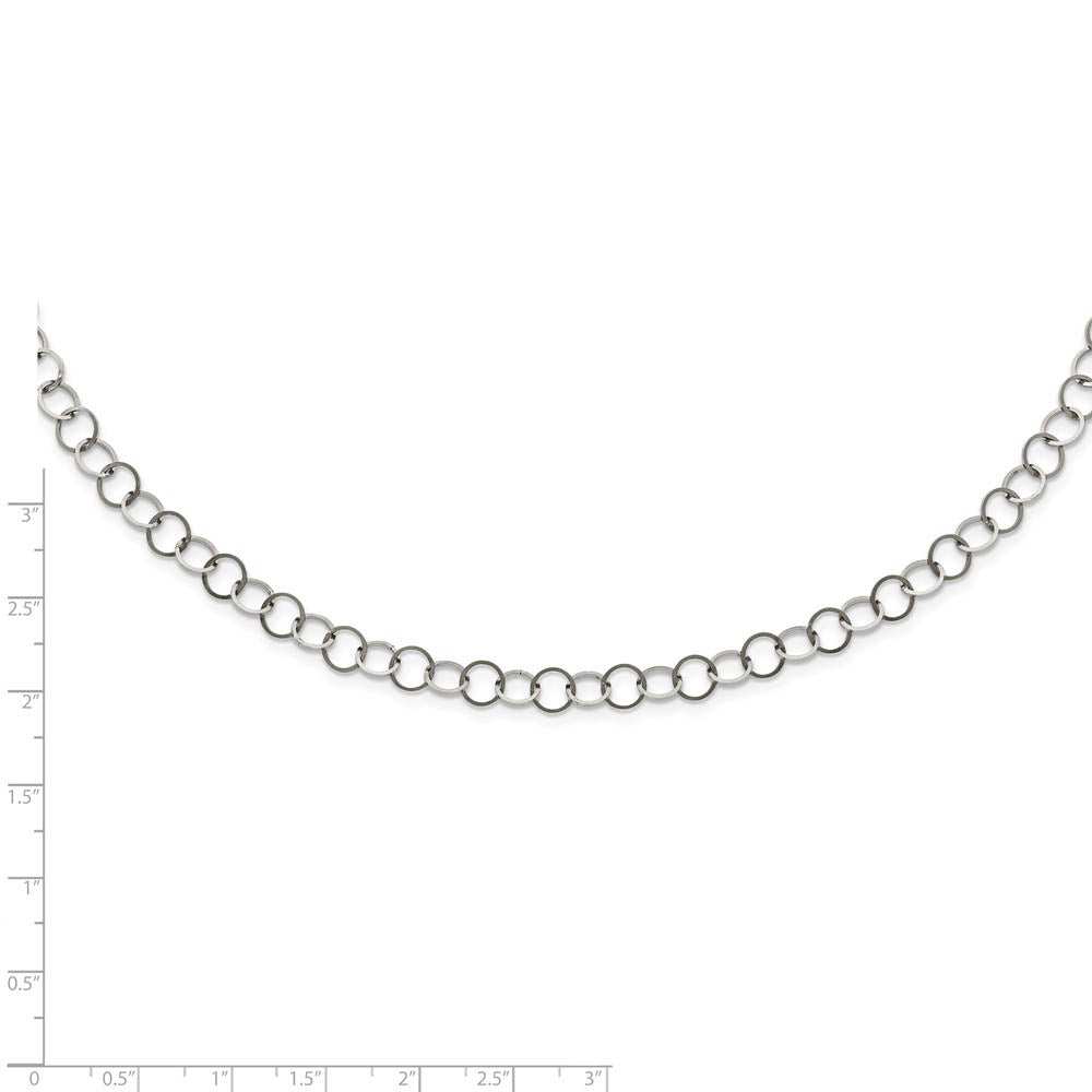 Alternate view of the Stainless Steel 6mm Polished Circle Cable Link Chain Necklace by The Black Bow Jewelry Co.