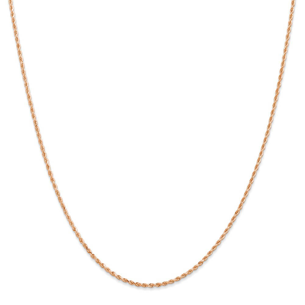 14k Rose Gold 1.5mm Handmade D/C Solid Rope Chain Necklace, Item C10040 by The Black Bow Jewelry Co.