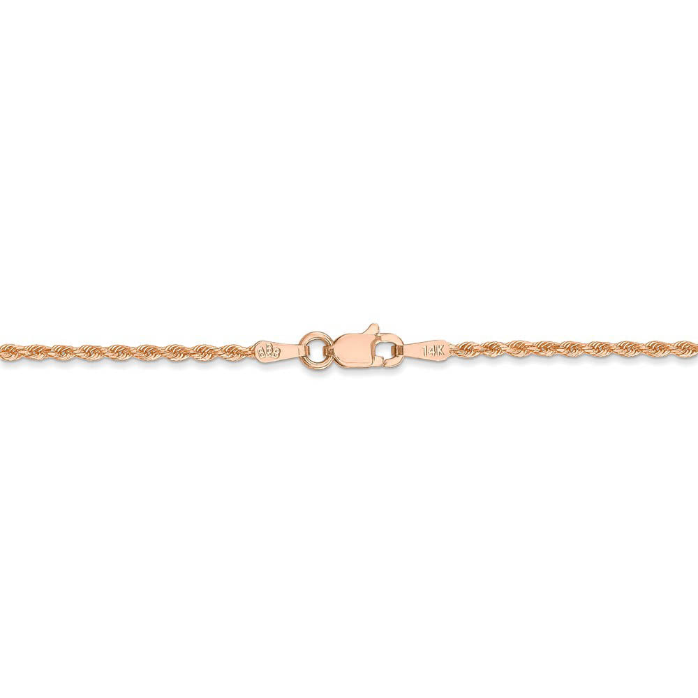 Alternate view of the 14k Rose Gold 1.5mm Handmade D/C Solid Rope Chain Necklace by The Black Bow Jewelry Co.